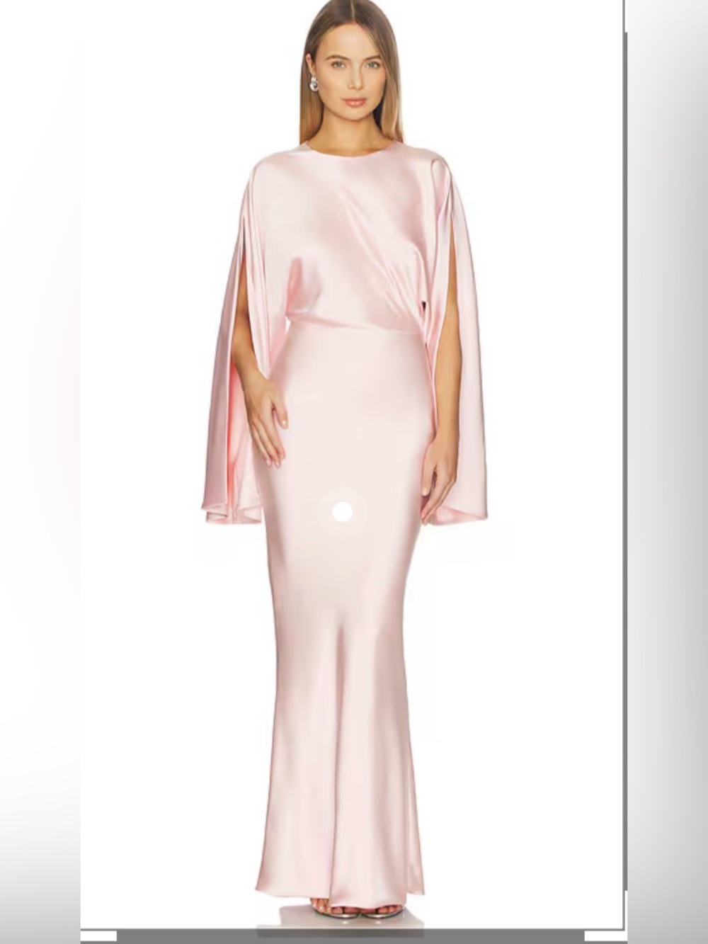 Norma Kamali Light Pink Satin Cape Gown